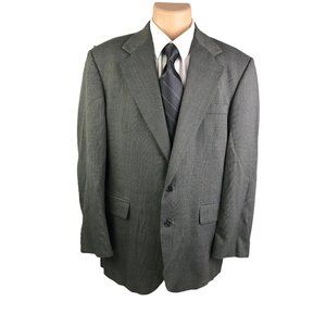 Haggar Black Label Men's Blazer Jacket Size 42R 2 Button Gray Plaid